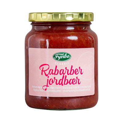 102899 Marmelade RabarberJordbær Fynbo - 400 G.jpg