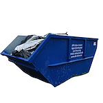 Containerkøb 10m3 uden låg - Blå med AFA logo